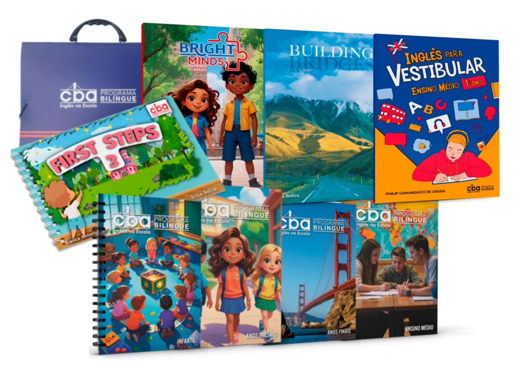 Coleção de livros didáticos do CBA Programa Bilíngue